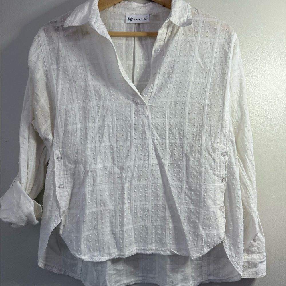 Rafaella White Button Down Shirt for Women